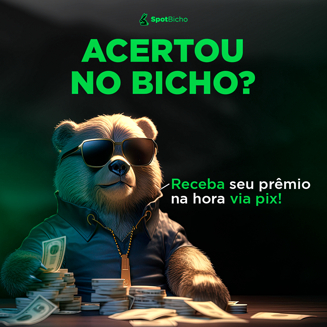 Receba seu prêmio na hora via pix. SpotBicho
